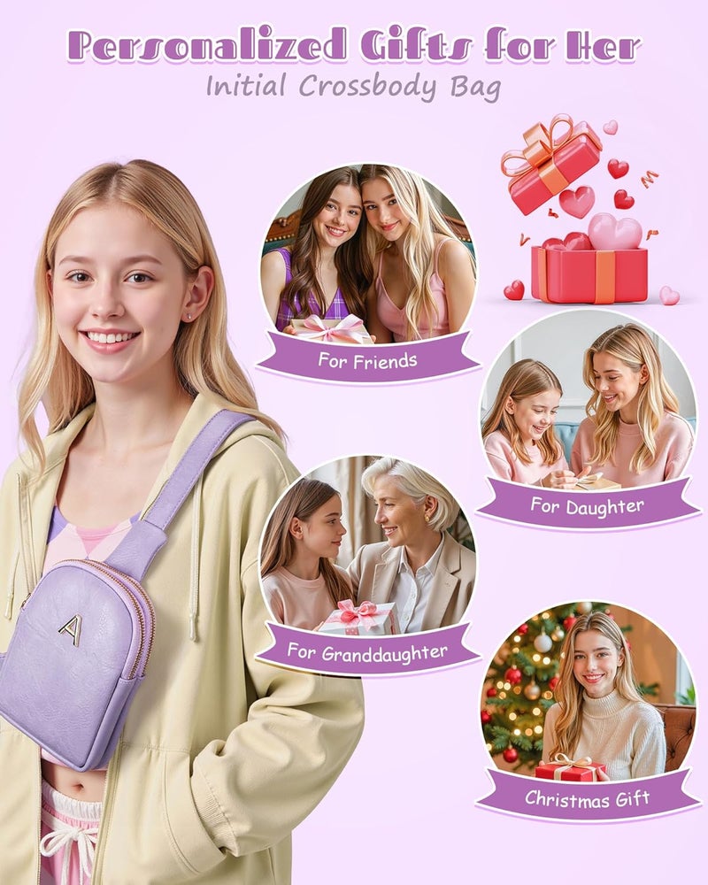 Freesya Store Valentines Day Gifts for 8 9 10 11 12 13 14 15 16 Year Old Girl, Initial Crossbody Bag for Girls, Birthday Gifts for Daughter Granddaughter, Tween Teen Girls Trendy Stuff, 5th 8th Grade Gift - Image 2